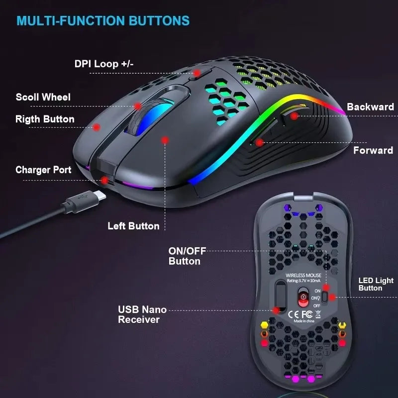 RGB light weight mouse