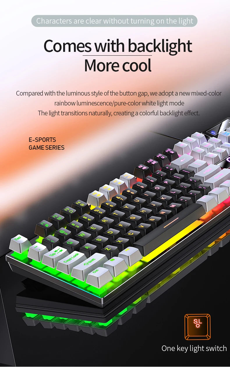 Gaming Keyboard Wired Keyboard Color Matching Backlit